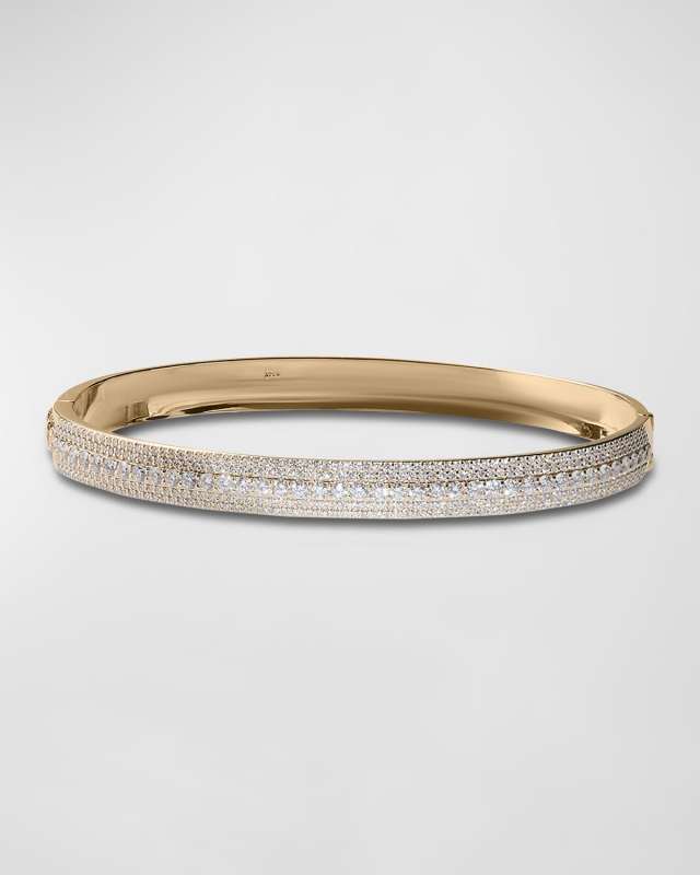 Curved Mega Flawless Diamond Hinge Bangle Bracelet